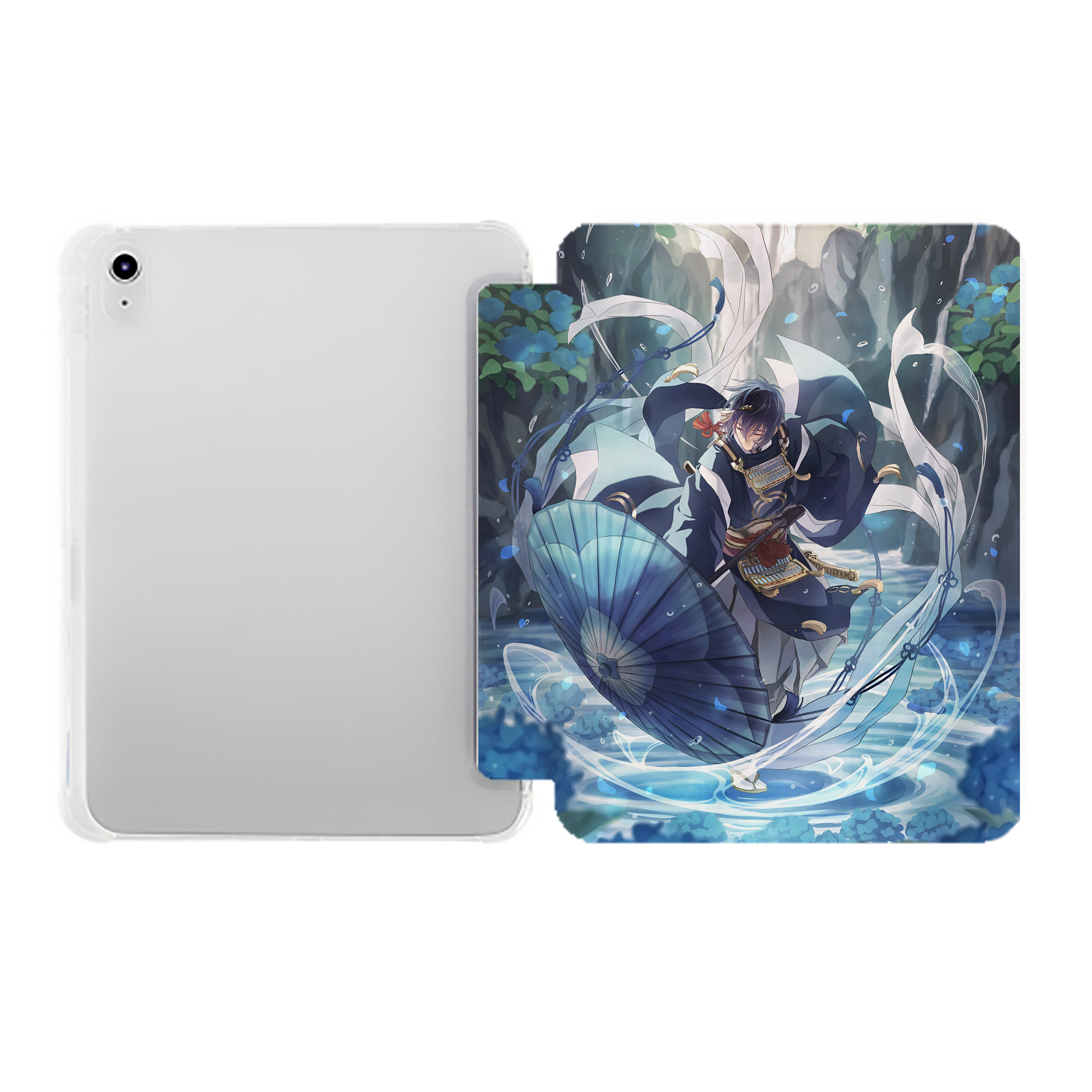 （画像用） 刀剣乱舞 Touken Ranbu IPad ケース ペン収納付き 三つ折りスタンド PUレザー×シリコン 対応機種9.5/10.5/10.9インチ